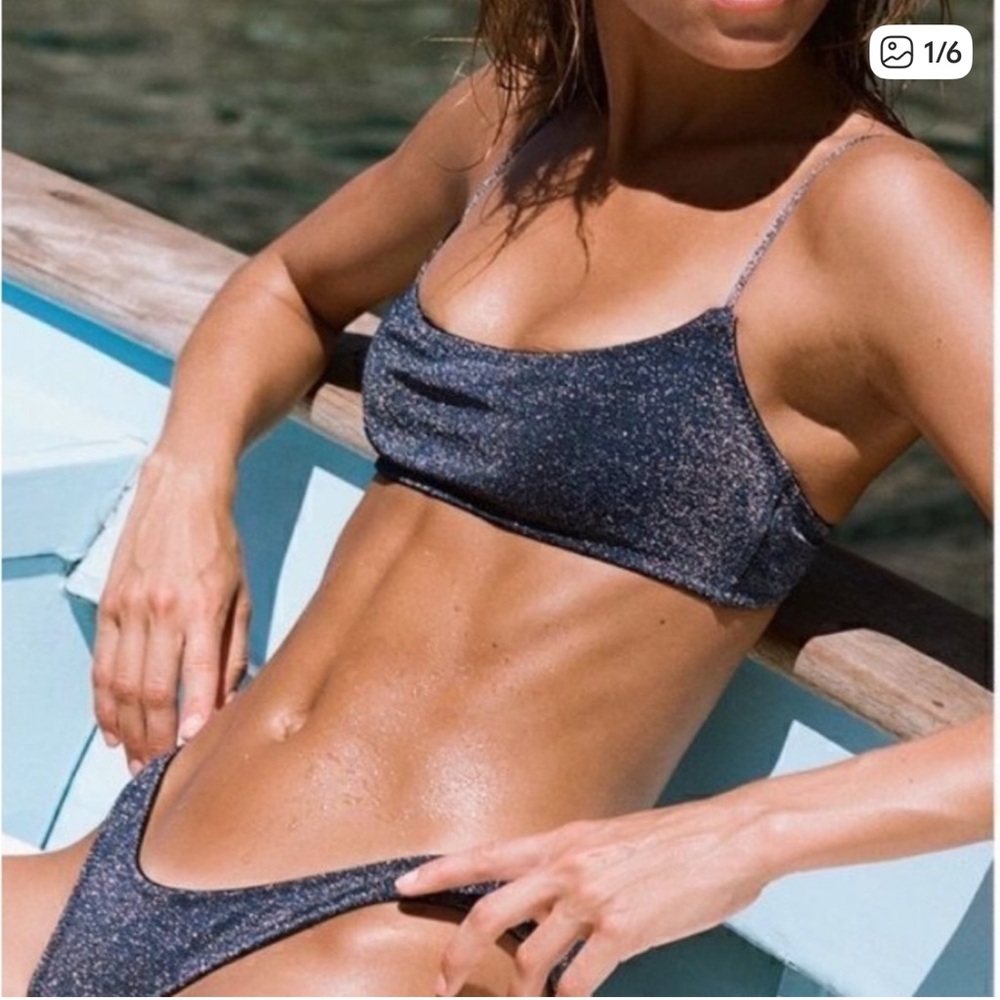 triangl swimwear Navy Glitter Bikini Set